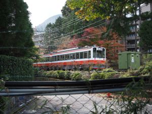 箱根彫刻の森美術館から見える箱根登山鉄道