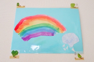 絵が苦手でもカラフルな虹を書けて自己肯定感が少し高まった子の絵