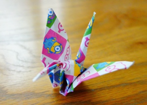 子どもが自力で作った折り鶴